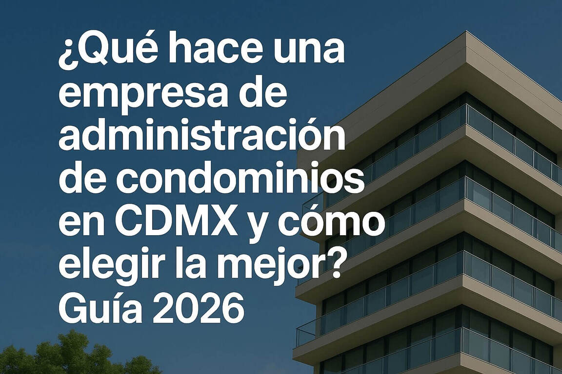 ¿Qué hace una empresa de administración de condominios en CDMX? y cómo elegir la mejor opción para tu edificio. Guía completa 2026.