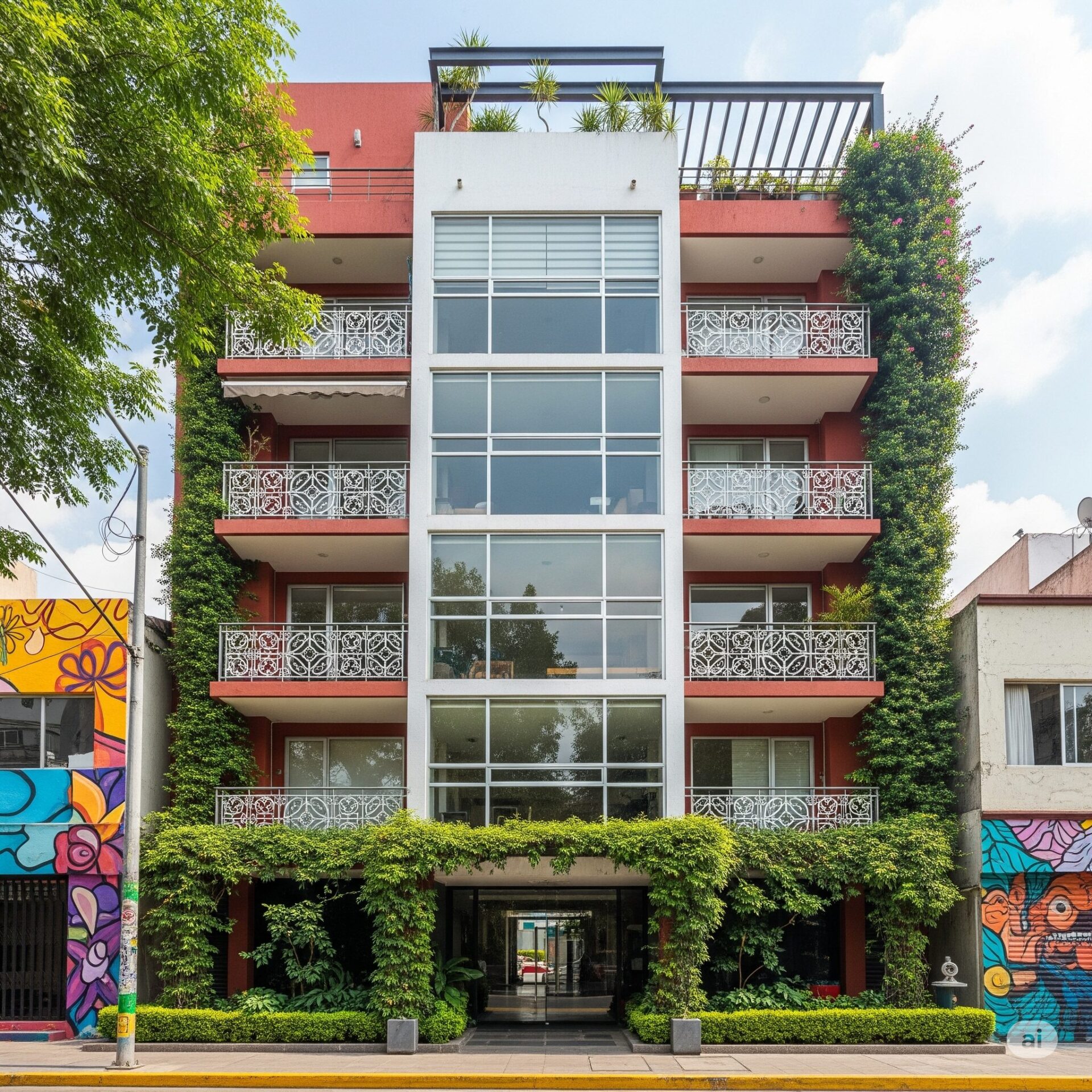 Imagen de un condominio bien mantenido en la Ciudad de México