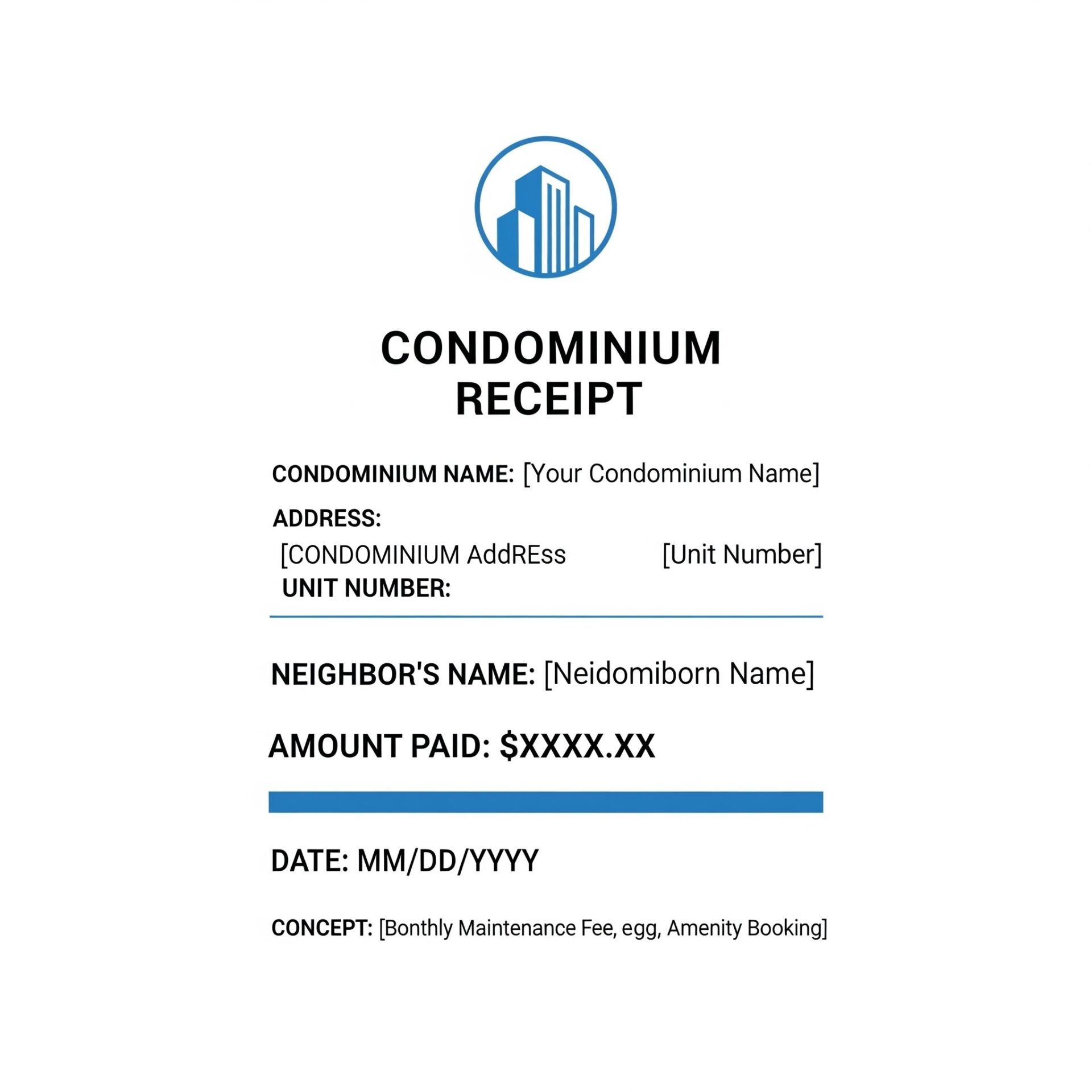 Ejemplo de recibo digital para condominio